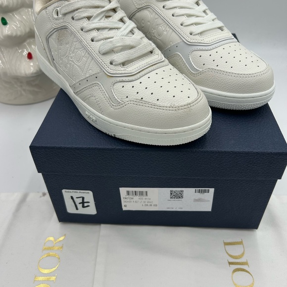 Men's Dior B 27 white calf skin  sneakers size 42 made in Italy - Picture 3 of 11